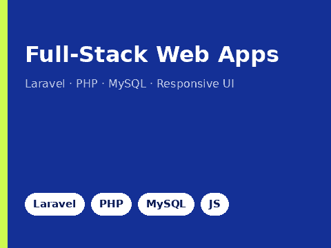 تطوير موقع أو تطبيق ويب متكامل بـ Laravel